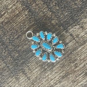 Genuine turquoise pendant stamped